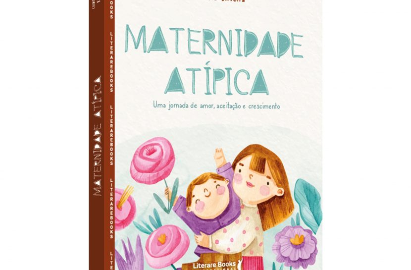 Capa do livro maternidade atípica, com um desenho de mãe e criança no colo.